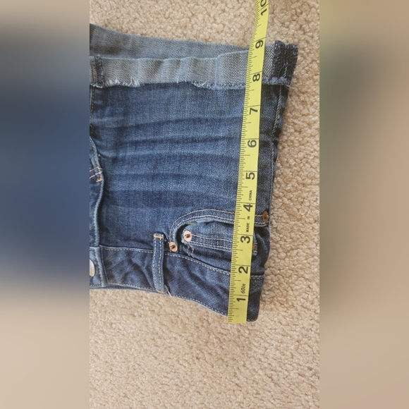 American Eagle stretch short short blue jean shorts women's size 2 Preowned - Picture 7 of 8